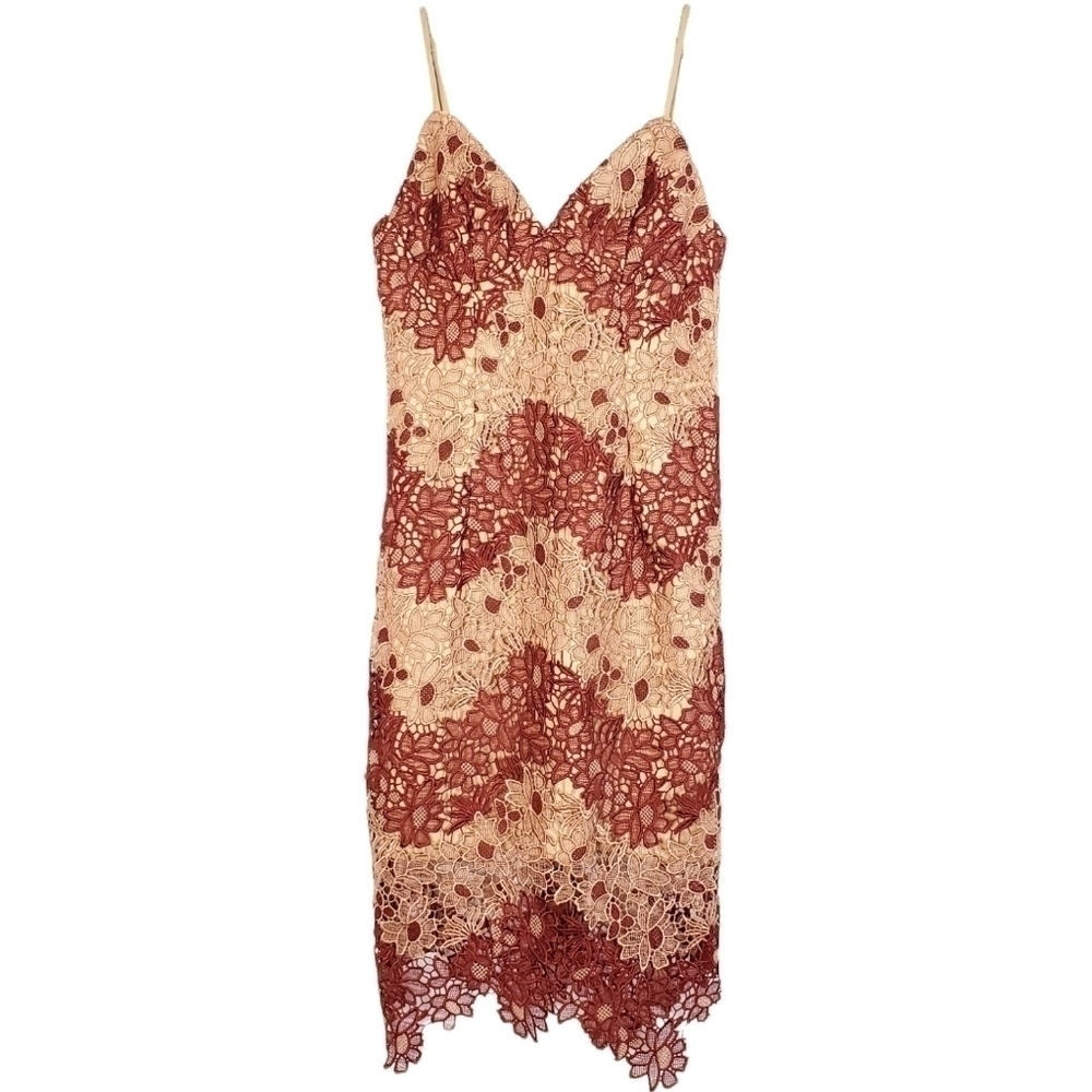 BARDOT Two-Tone Lace Dress in Berry/Pink Revolve NWT - Picture 2 of 7